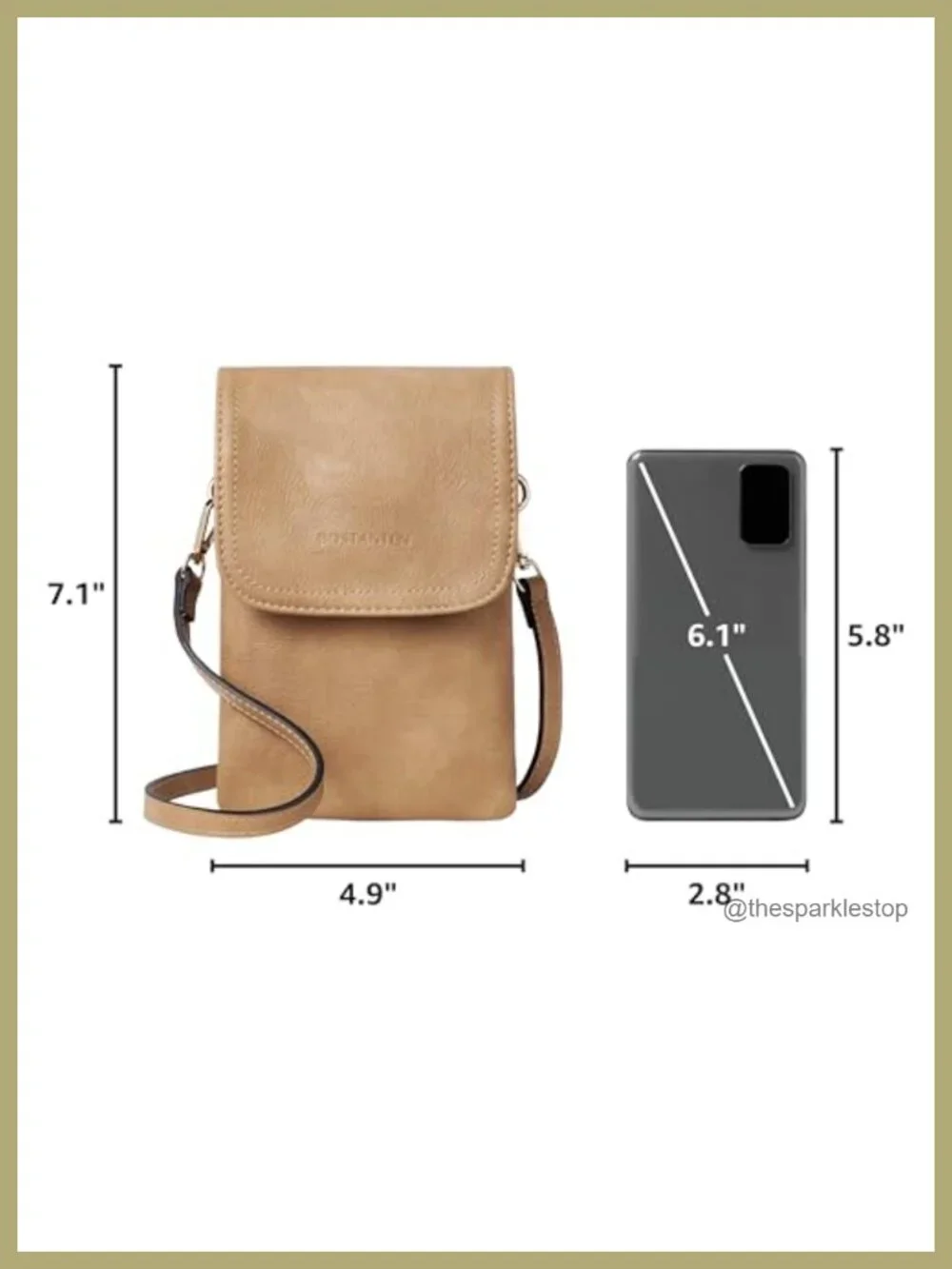 Vegan Leather Small Crossbody Bag with Phone Pocket Adjustable Strap